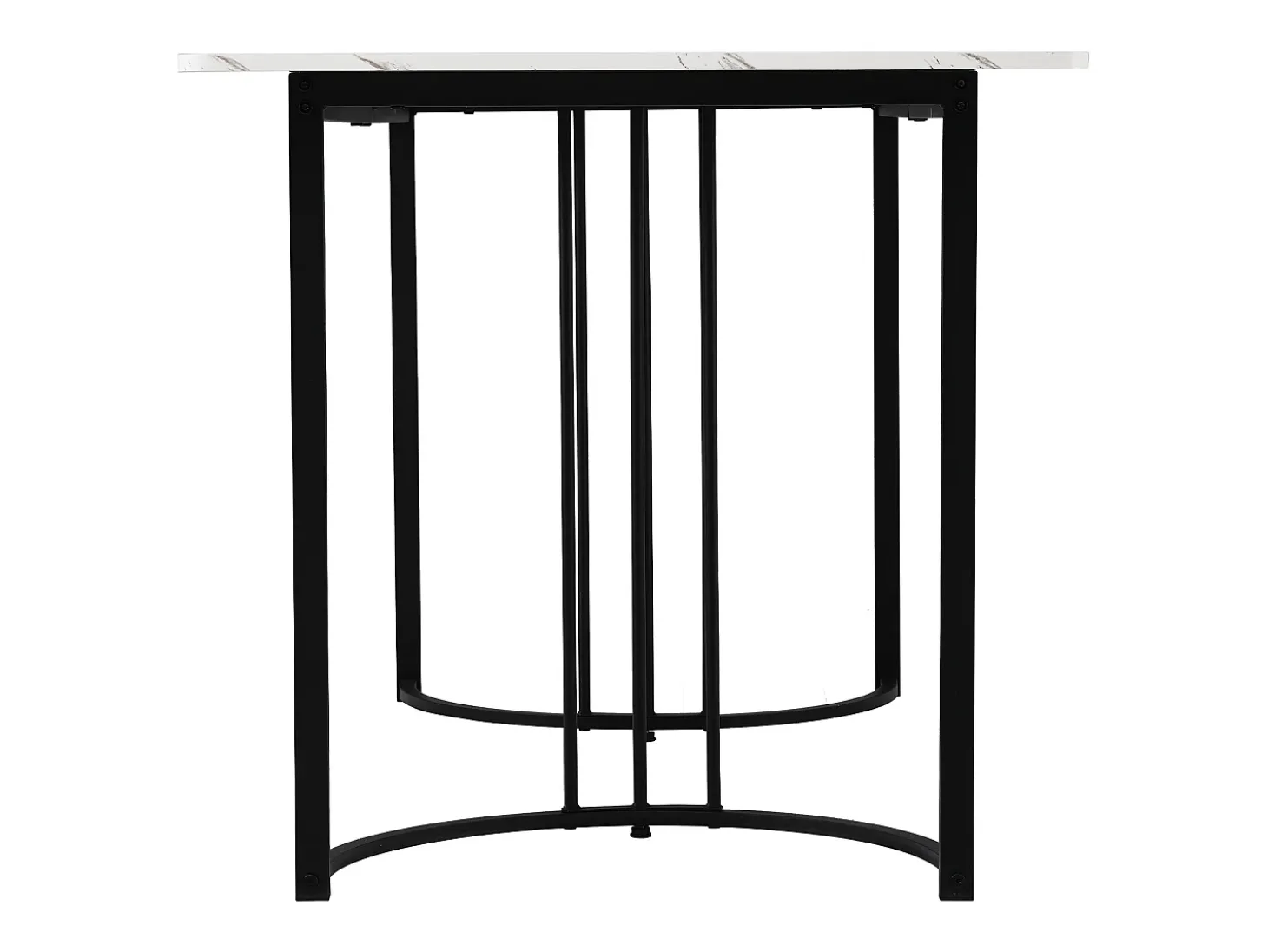 Mesa de comedor 140 x 80 x 75 cm, de metal, rectangular en mármol moderno, patas ajustables, color blanco/negro.