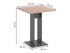 Mesa de comedor antracita 65x65x78 repose