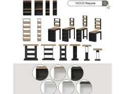 Mesa de comedor antracita/roble dorado 67x100x77.5 repose