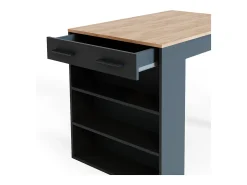 Mesa de comedor antracita/roble dorado 67x100x77.5 repose