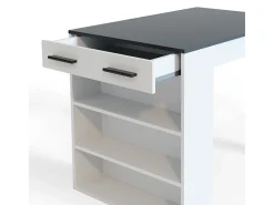 Mesa de comedor antracita/blanco 67x100x77.5 repose