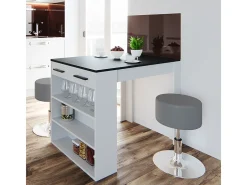 Mesa de comedor antracita/blanco 67x100x77.5 repose