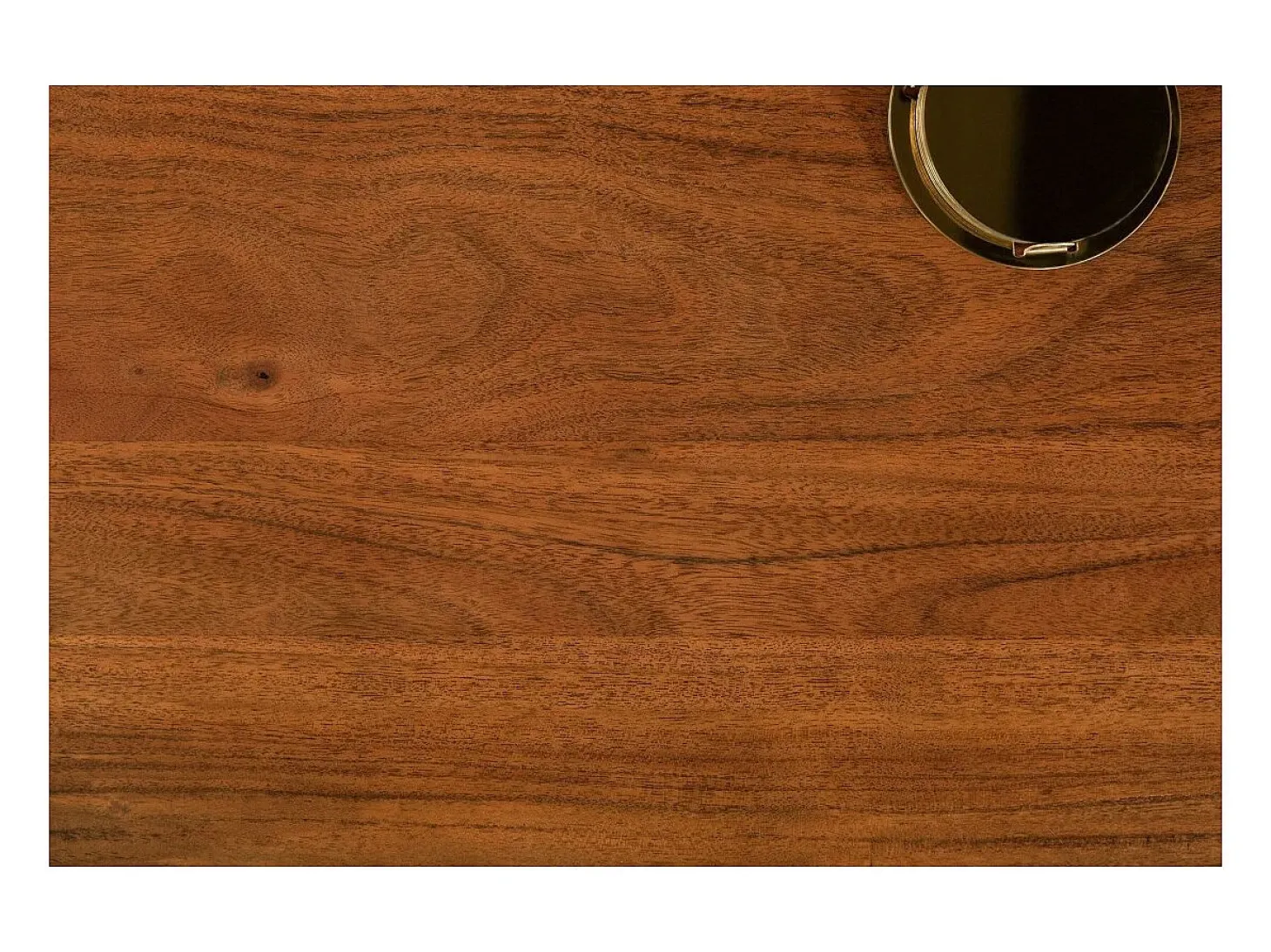 Mesa de comedor ARKAYA 180 cm – Tablero de madera maciza de acacia barnizada y estructura de metal negro – Estilo industrial y n