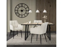 Mesa de comedor aspecto roble mueble cocina rectangular para 6 personas 140x70cm