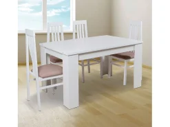Mesa de comedor Berta fija blanco 75x140x80 cm