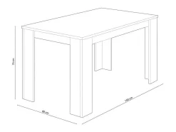 Mesa de comedor Berta fija blanco 75x140x80 cm