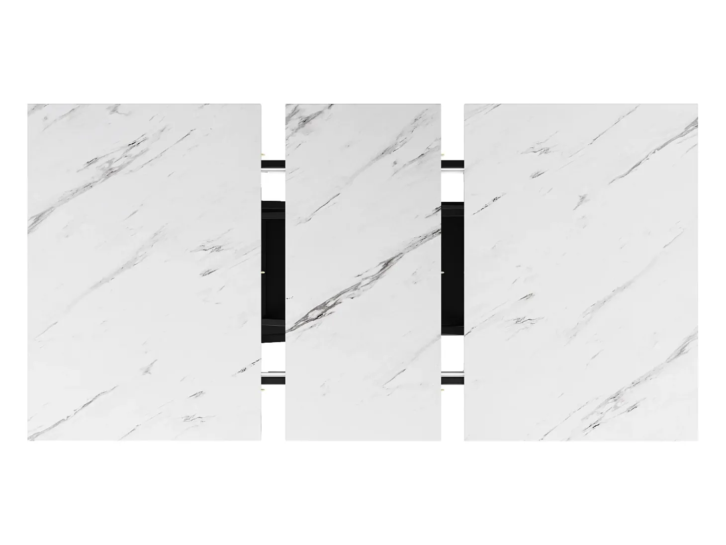 Mesa de comedor blanca - Mesa de comedor extensible con patas de hierro negro - para cocina y sala de estar