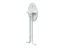 Mesa de comedor blanca Ø60x110 cm de madera contrachapada y acero