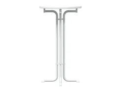 Mesa de comedor blanca Ø60x110 cm de madera contrachapada y acero