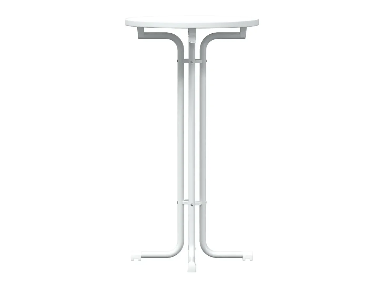 Mesa de comedor blanca Ø60x110 cm de madera contrachapada y acero