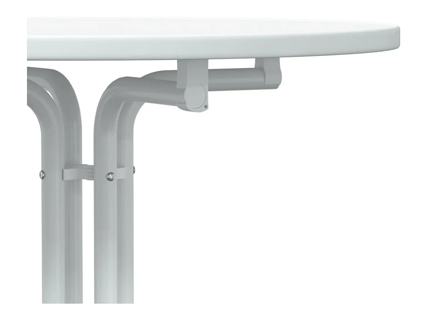 Mesa de comedor blanca Ø60x110 cm de madera contrachapada y acero