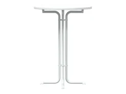 Mesa de comedor blanca Ø80x110 cm de madera contrachapada y acero