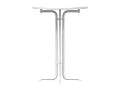 Mesa de comedor blanca Ø80x110 cm de madera contrachapada y acero