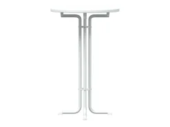 Mesa de comedor blanca Ø70x110 cm de madera contrachapada y acero