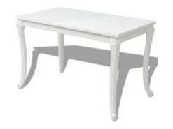 Mesa de comedor blanco brillante 116x66x76 cm