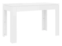 Mesa de comedor Blanco brillo 120x60x76 cm Madera de ingeniería