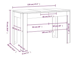Mesa de comedor Blanco brillo 120x60x76 cm Madera de ingeniería