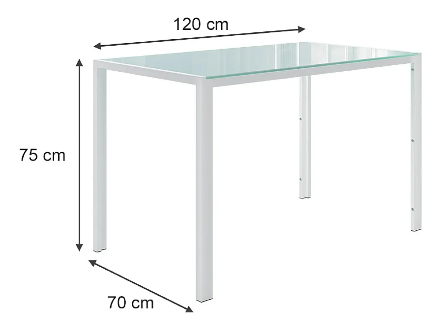 Mesa de comedor blanco 120x70x75 grand