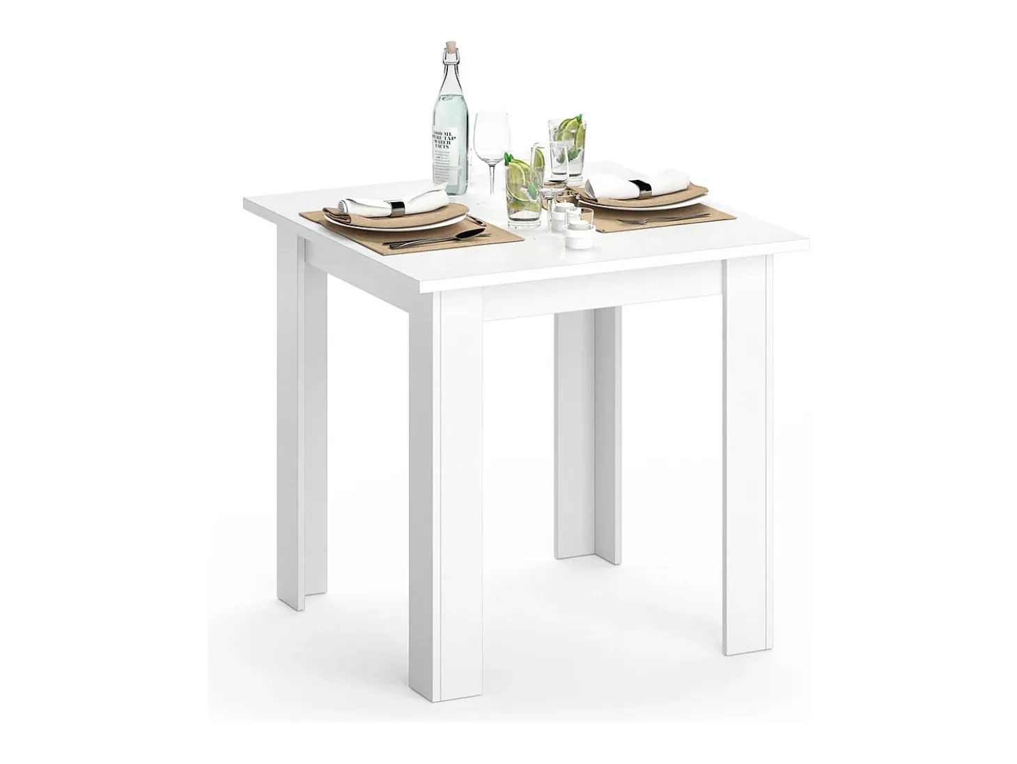 Mesa de comedor blanco 80x80x76.6 karlos