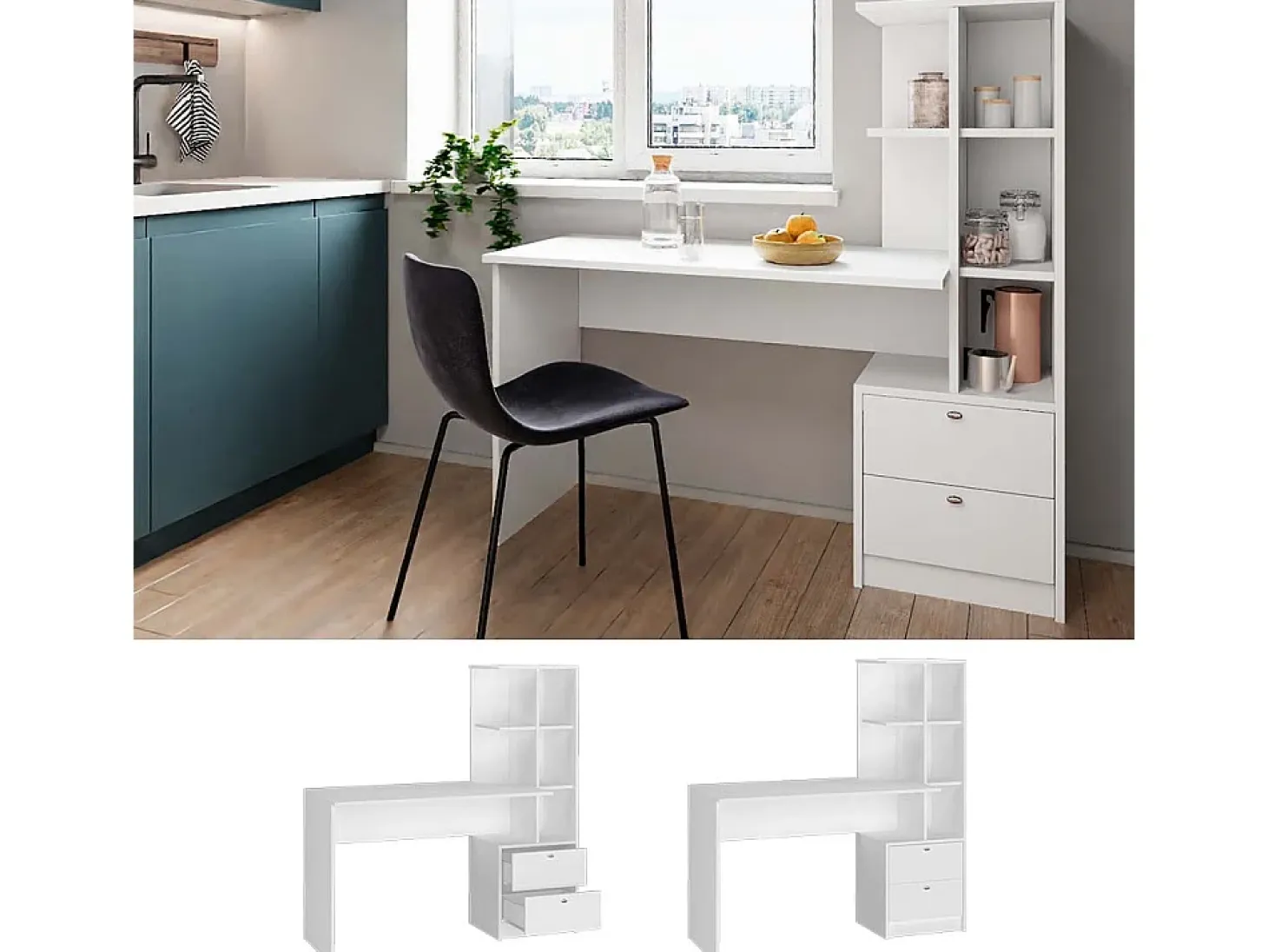 Mesa de comedor blanco 136x55x138 denton