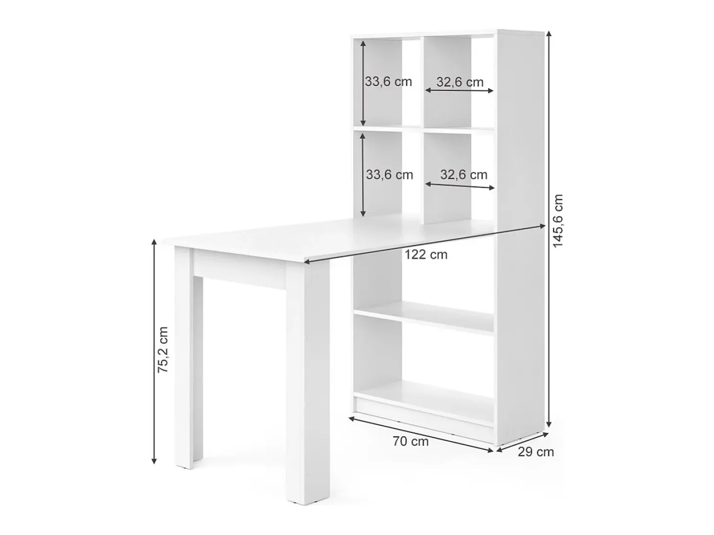 Mesa de comedor blanco 70x122x145.6 gael