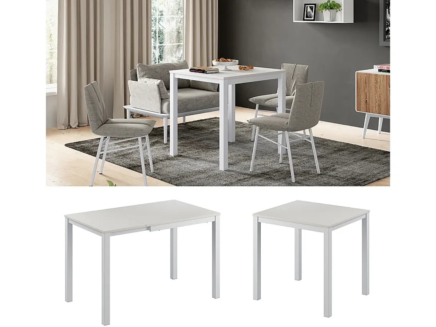 Mesa de comedor blanco 120x70x76 granny