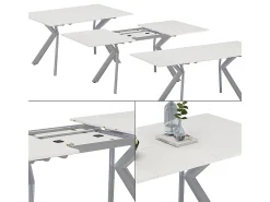 Mesa de comedor blanco/gris 140x90x76 trill