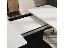 Mesa de comedor blanco/negro 120x80x77.3 fenaro