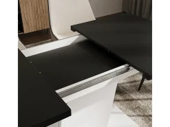 Mesa de comedor blanco/negro 120x80x77.3 fenaro