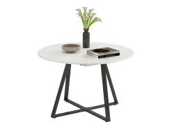 Mesa de comedor blanco/negro 120x120x75.8 loyd