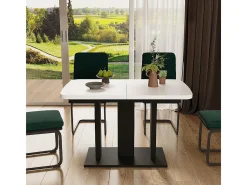 Mesa de comedor blanco/negro 120x80x77.3 fenaro