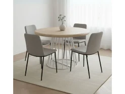 Mesa de comedor Brad extensible diseño redondo nordish/blanco Ø120 cm Adec