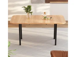 Mesa de comedor clásica extensible de madera (120-160 cm) para 4-6 personas.