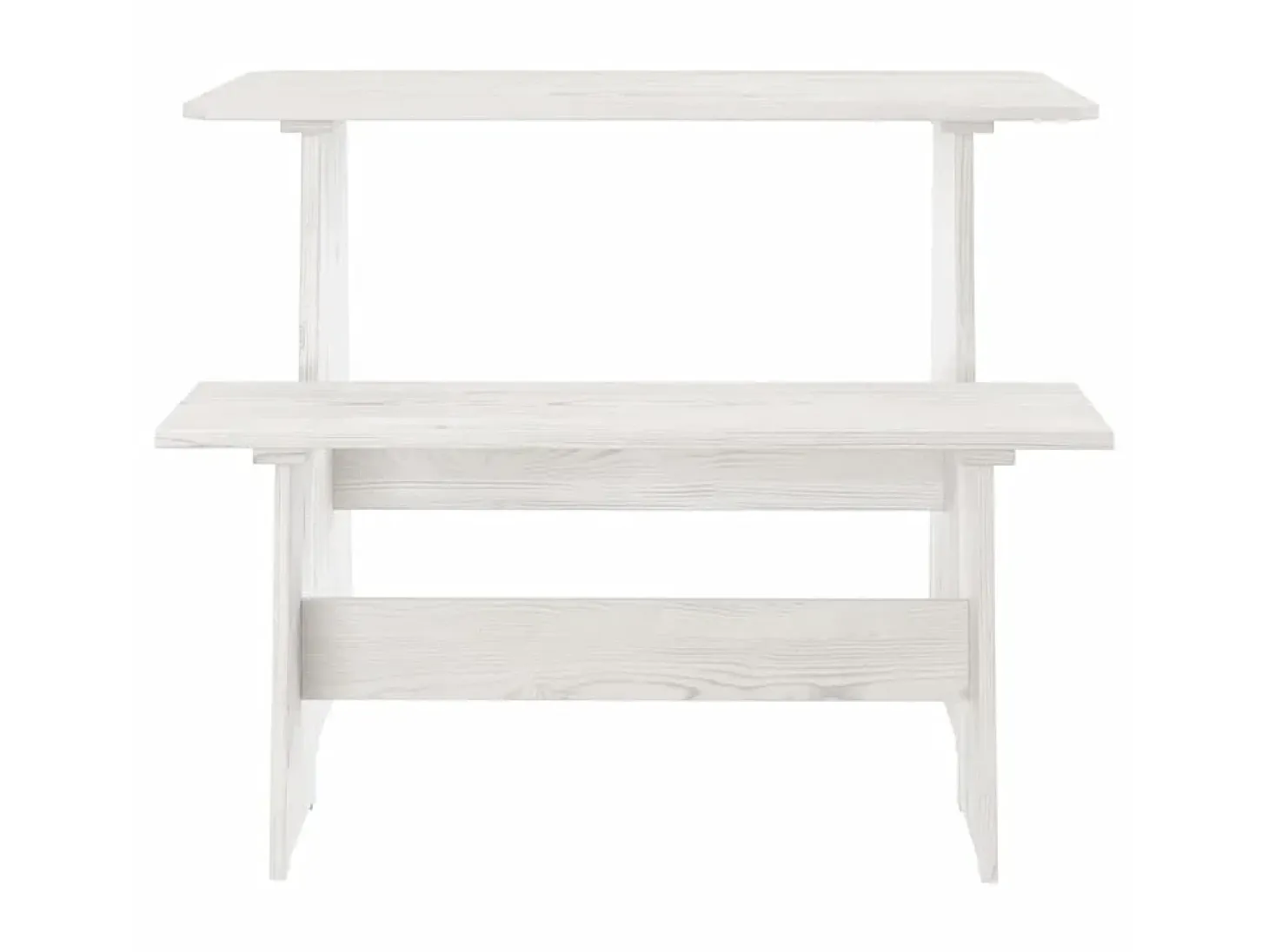 Mesa de comedor con banco REINE madera maciza de pino blanco ES944002