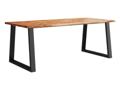 Mesa de comedor con borde vivo madera maciza acacia 200x90x75cm