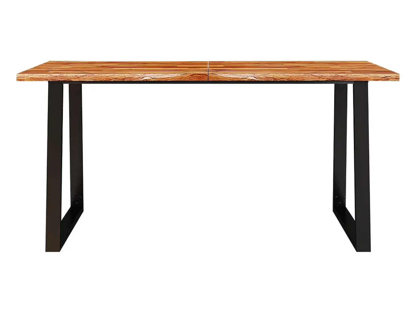 Mesa de comedor con borde vivo madera maciza acacia 160x80x75cm