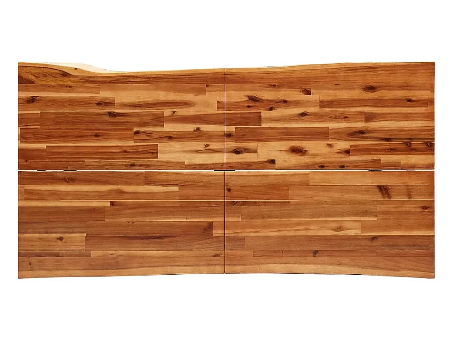 Mesa de comedor con borde vivo madera maciza acacia 160x80x75cm