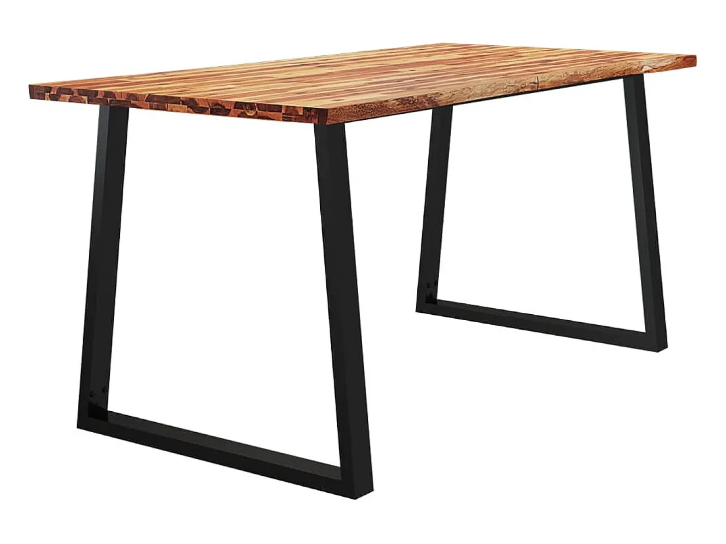 Mesa de comedor con borde vivo madera maciza acacia 160x80x75cm