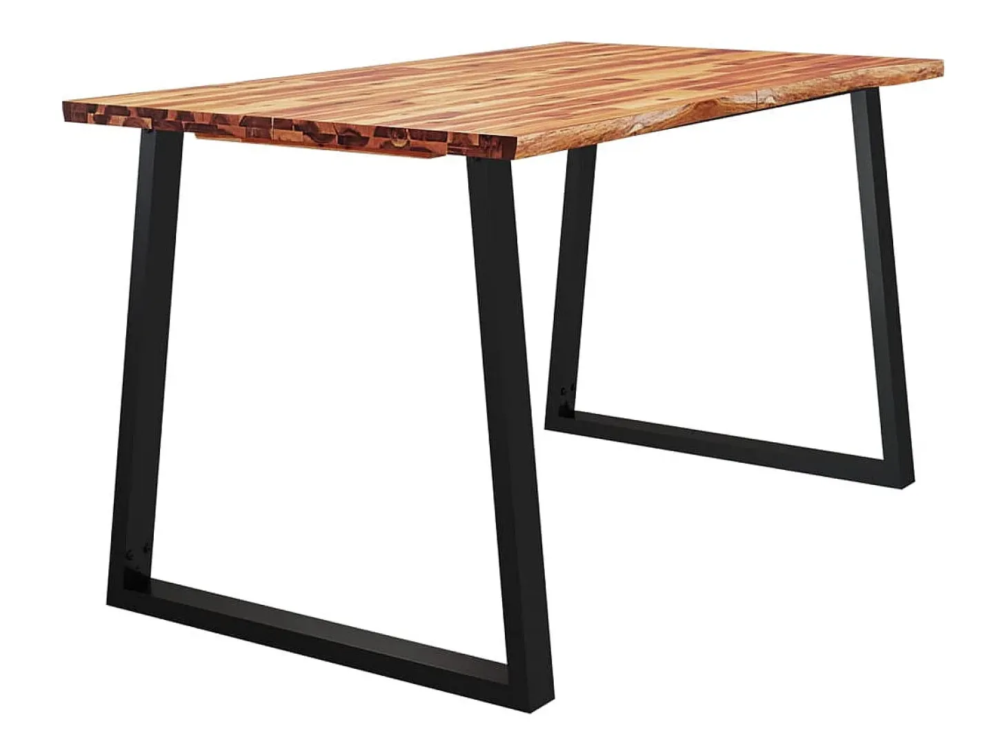 Mesa de comedor con borde vivo madera maciza acacia 140x80x75cm
