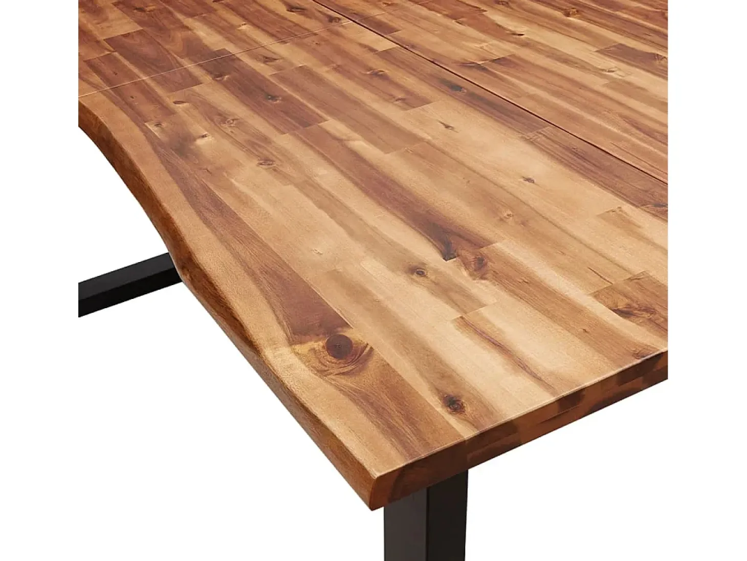 Mesa de comedor con borde vivo madera maciza acacia 200x90x75cm