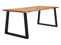 Mesa de comedor con borde vivo madera maciza acacia 200x90x75cm