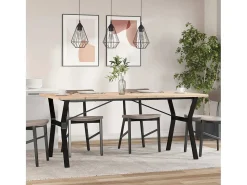 Mesa de comedor con estructura en Y 180x90x75,5 cm madera maciza de pino acero