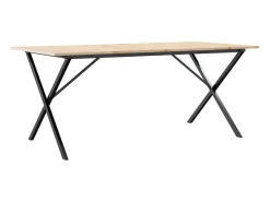 Mesa de comedor con estructura en X 180x90x75 cm madera maciza de pino acero