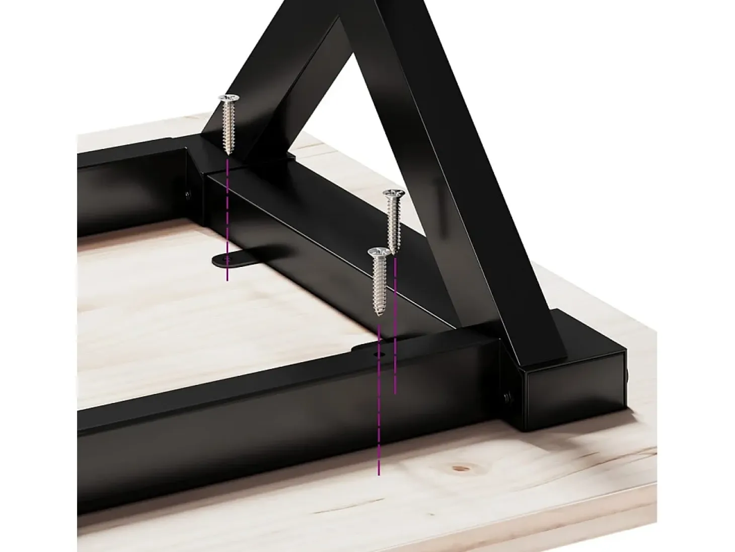 Mesa de comedor con estructura en X 180x90x75 cm madera maciza de pino acero