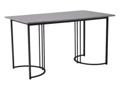 Mesa de comedor con estructura de metal y diseño de mármol gris (140 x 80 cm)