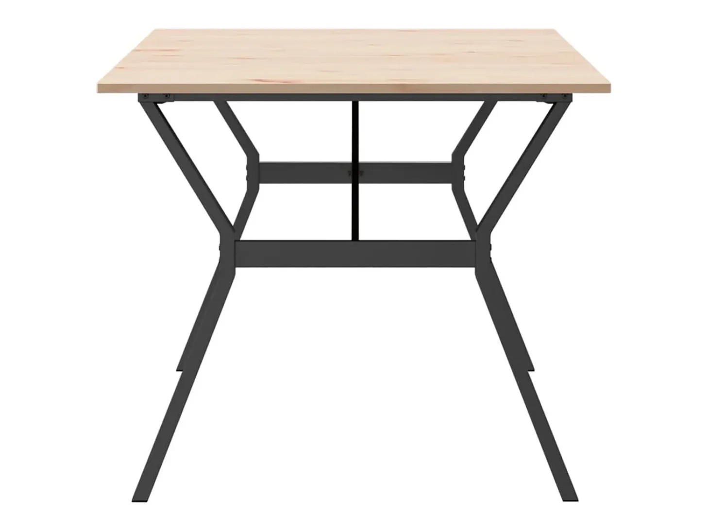 Mesa de comedor con estructura en Y 180x90x75 cm madera maciza de pino acero