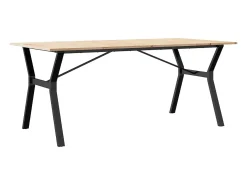 Mesa de comedor con estructura en Y 180x90x75 cm madera maciza de pino acero
