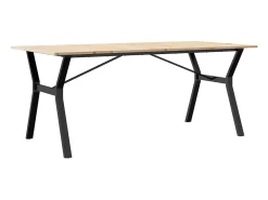 Mesa de comedor con estructura en Y 180x90x75 cm madera maciza de pino acero