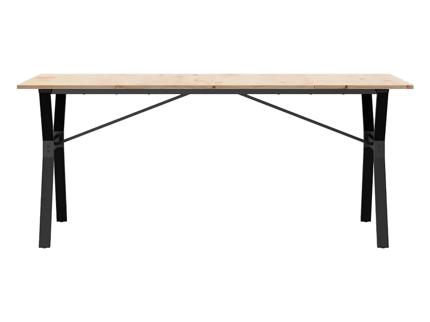 Mesa de comedor con estructura en Y 180x90x75 cm madera maciza de pino acero