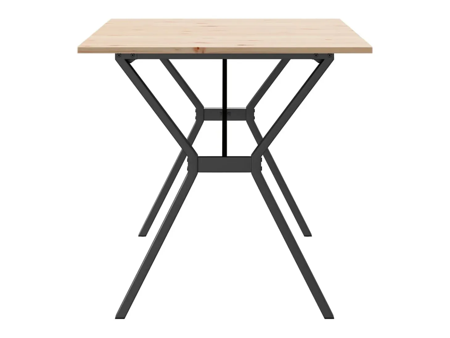 Mesa de comedor con estructura en Y 160x80x75 cm madera maciza de pino acero